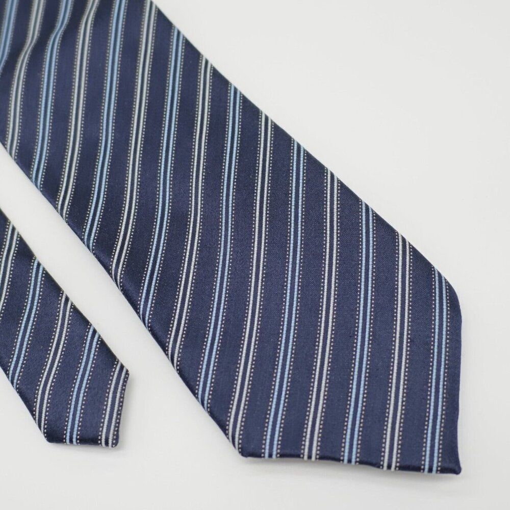 Calvin Klein Blue Striped Woven Silk‎ Tie